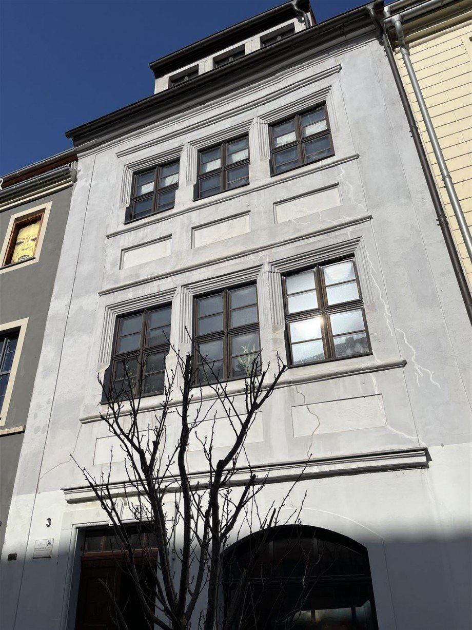 Hausansicht schräg Maisonettewohnung Torgau