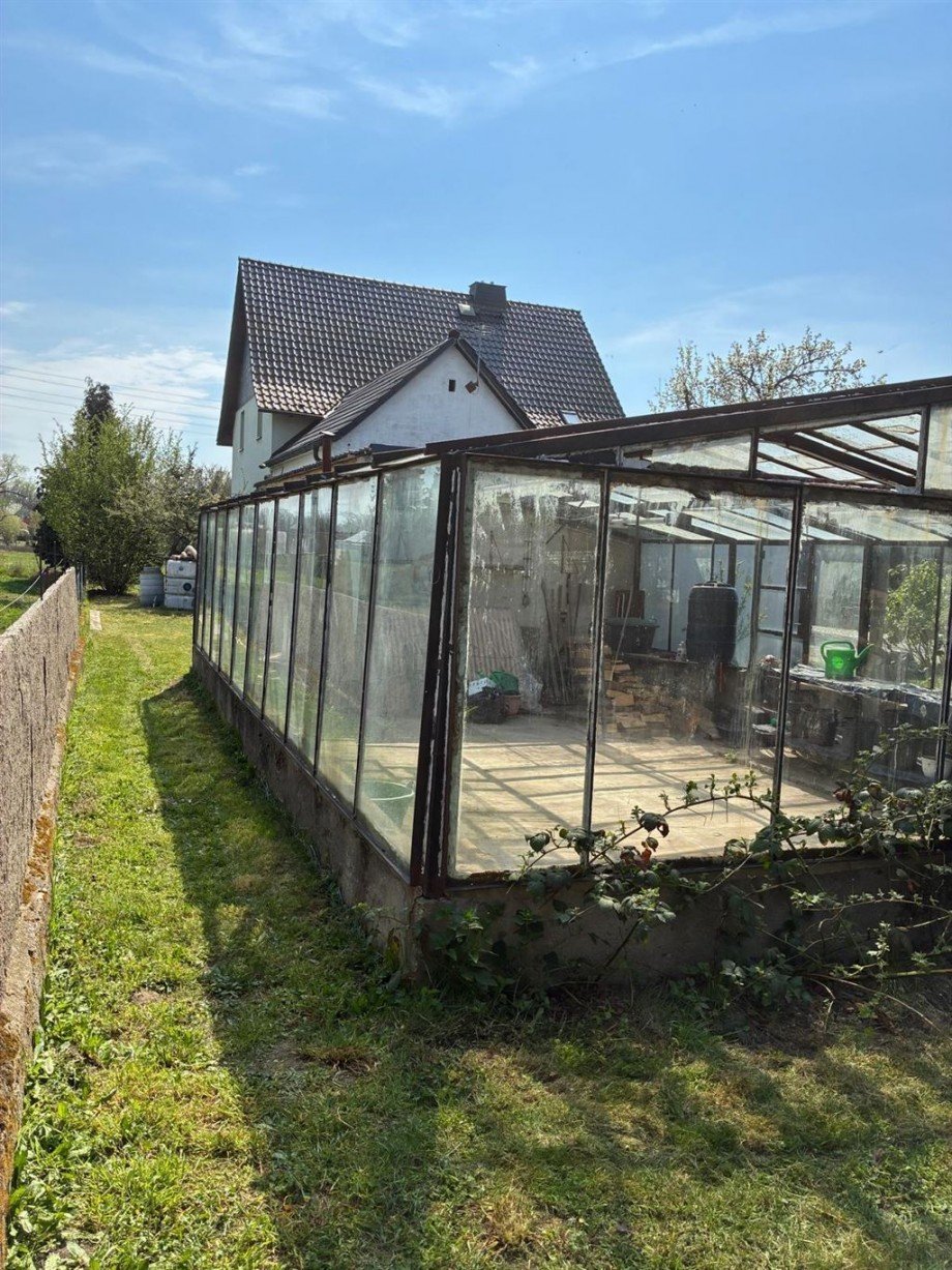 Gewächshaus im Garten Einfamilienhaus Mockrehna OT Klitzschen