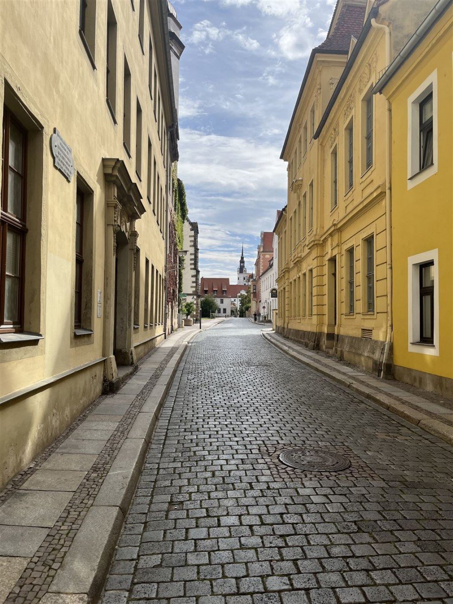 Straßenansicht blick zum Schloss Mehrfamilienhaus Torgau