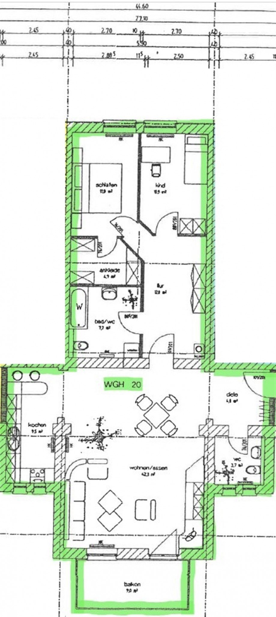 Grundriss WE 20 Etagenwohnung Torgau